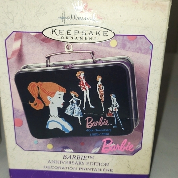 Vintage 40th anniversary Barbie lunchbox tin ornament with box 1999 - Picture 4 of 8